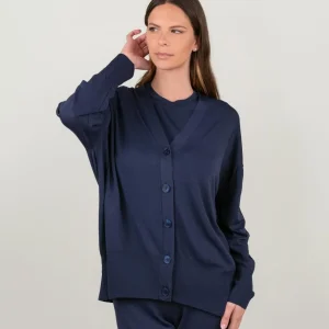 CARDIGAN IN MAGLIA BLU