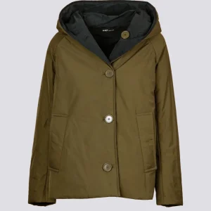 PIUMINO REVERSIBILE IN NYLON WATER REPELLENT VERDE E NERO