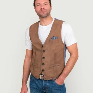 GILET IN PELLE COLOR SABBIA