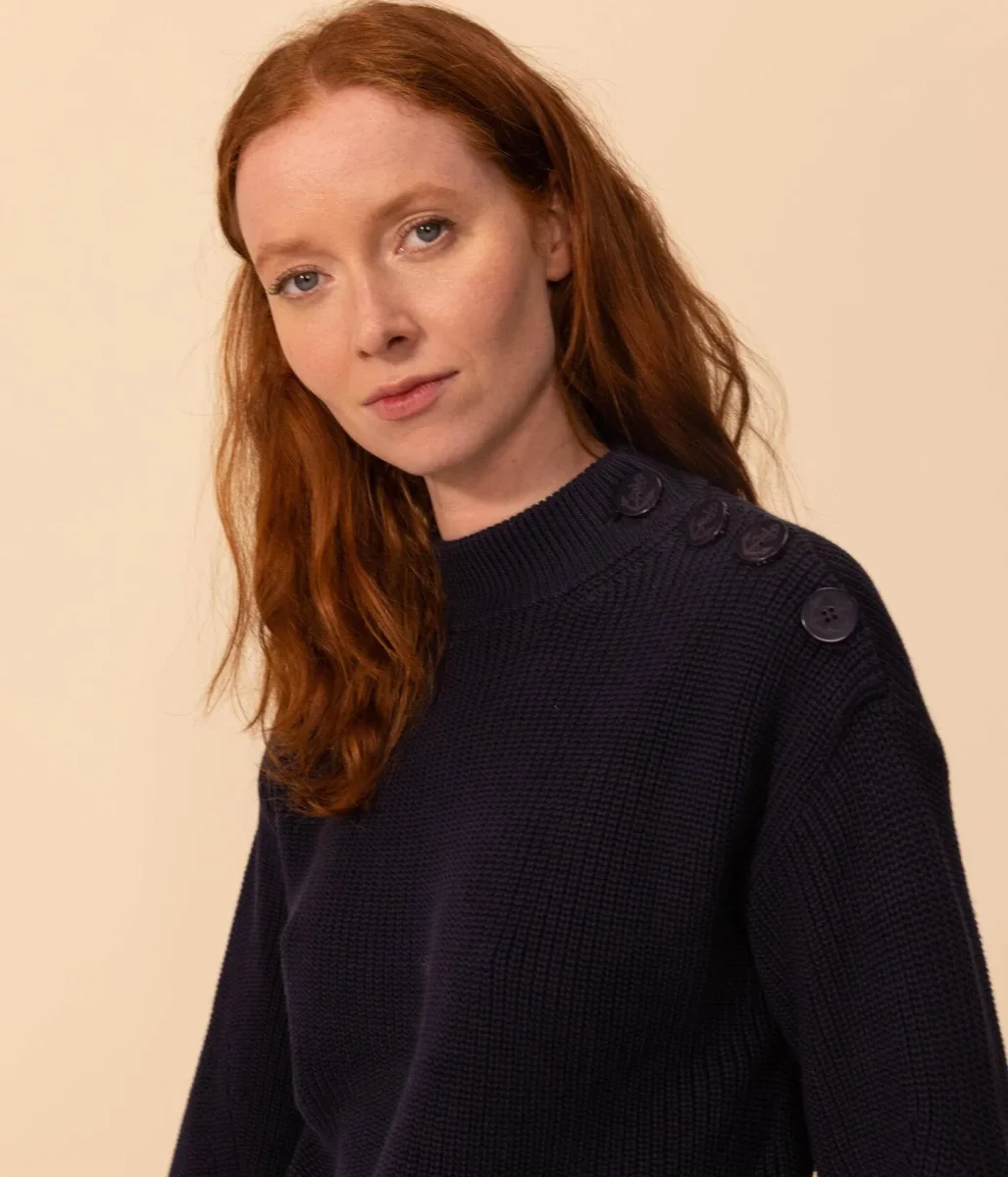 MAGLIONE DONNA IN COTONE A COSTA INGLESE - immagine 4