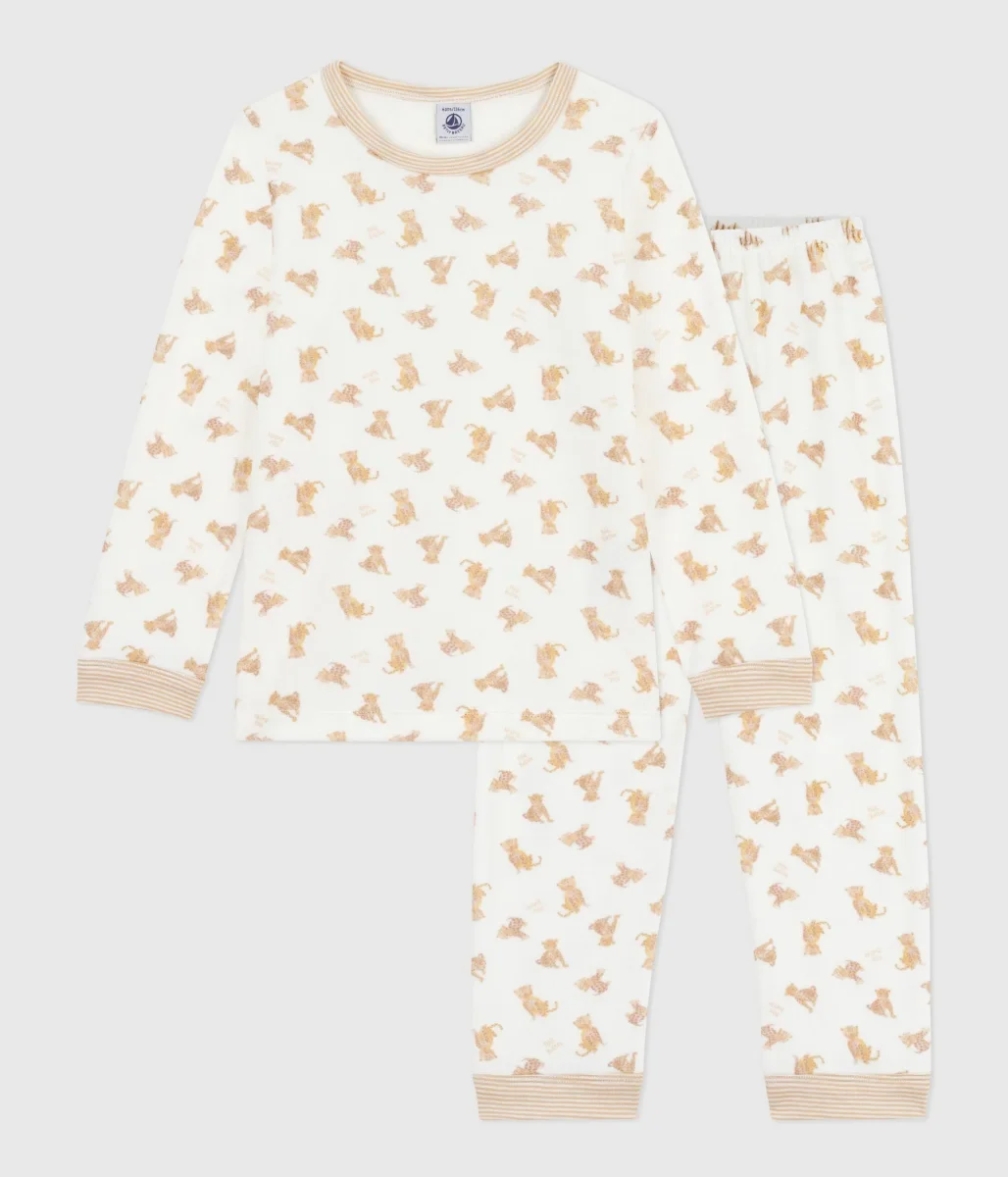 Pigiama in ciniglia con leopardi stampati bambino