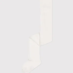 Collant bianco a tinta unita in jersey di cotone