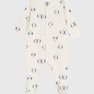 Pigiama in tessuto felpato spazzolato con stampa pinguini neonato