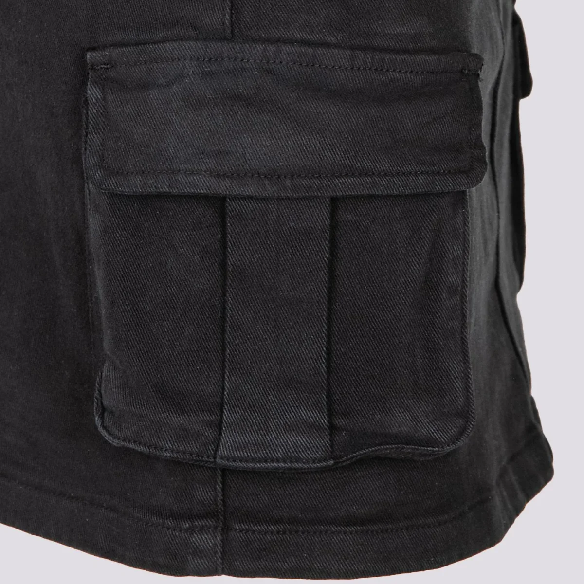 Mini gonna cargo in cotone nera - immagine 7