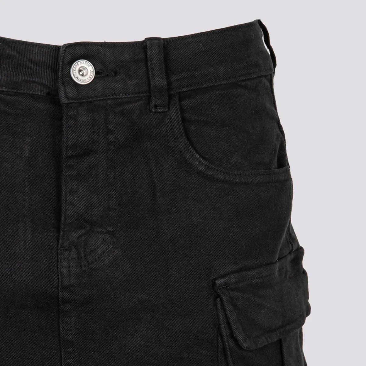 Mini gonna cargo in cotone nera - immagine 5