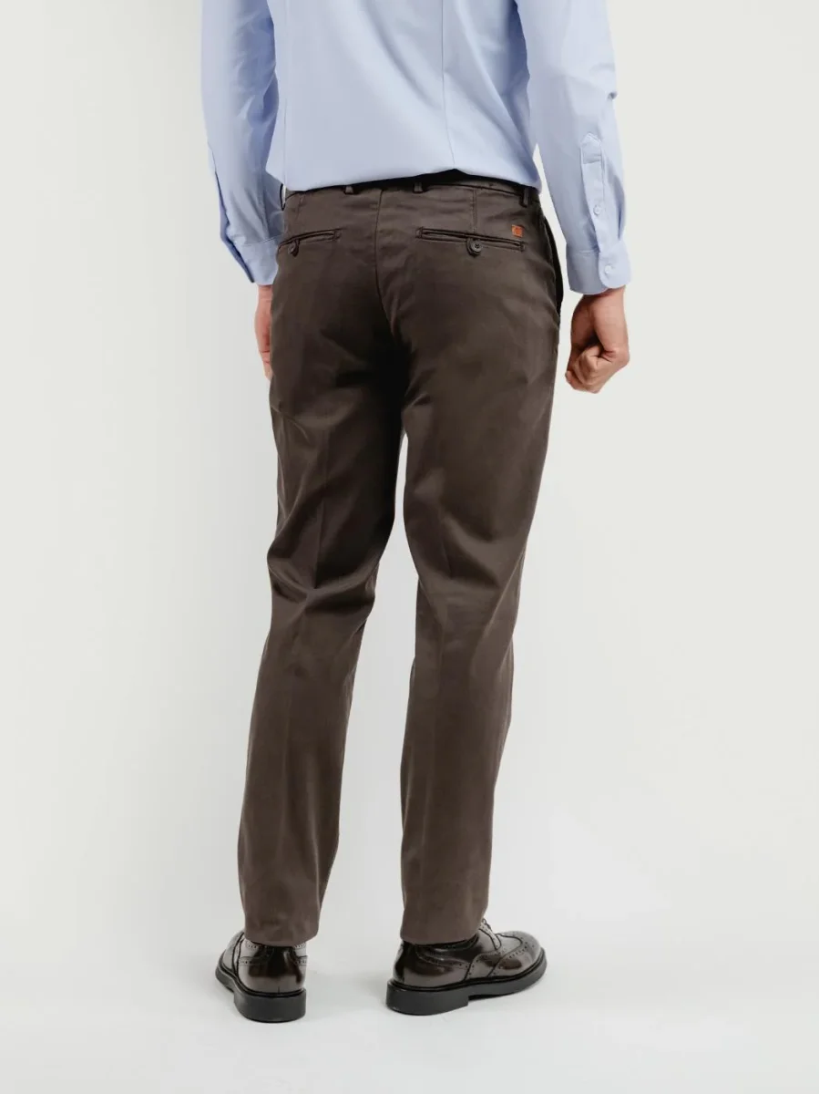 PANTALONE STRIKER IN COTONE CON MICROTRAMA TESTA MORO - immagine 5