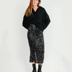 LONGUETTE CON PAILLETTES NERA