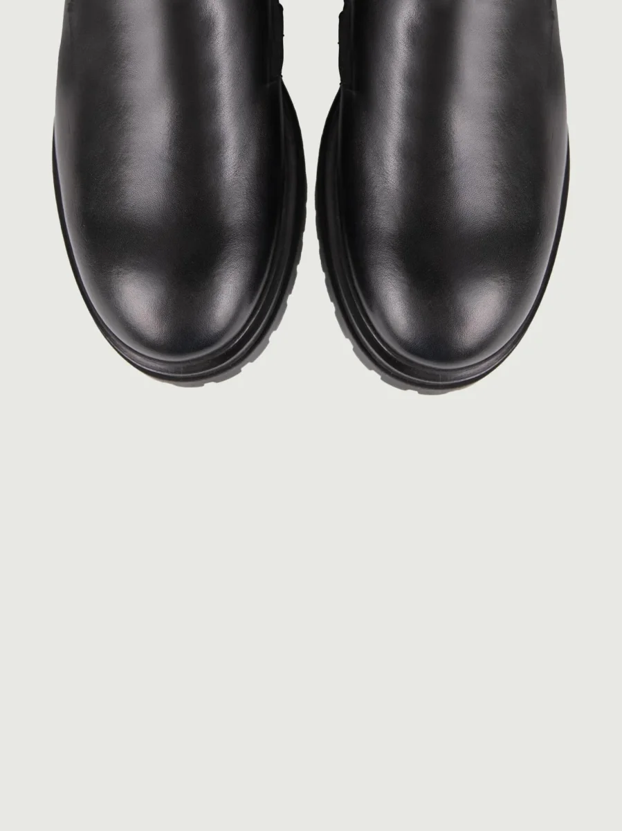 STIVALETTO IN PELLE NERA CON ZIP - immagine 4