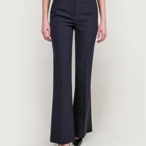 PANTALONE A ZAMPA IN TESSUTO BLU