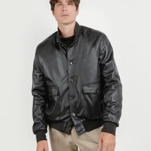 GIUBBOTTO IN PELLE TESTA MORO