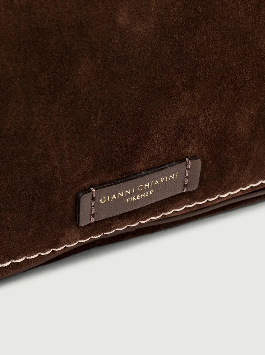 Borsa a tracolla Nina in camoscio color cioccolato - immagine 6