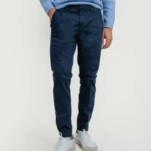 PANTALONE IN COTONE BLU NOTTE