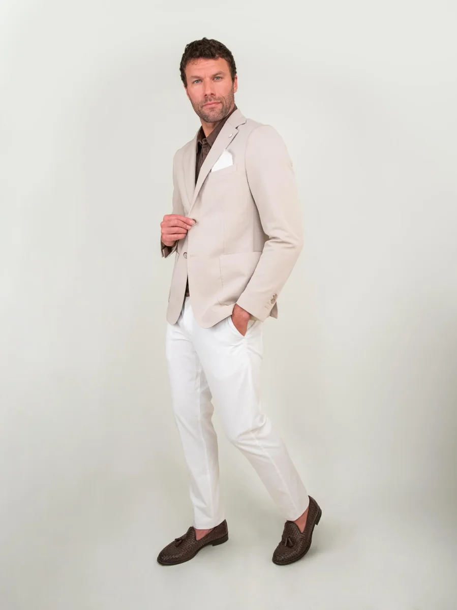 BLAZER DUE BOTTONI BEIGE CORDA - immagine 6