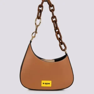 BORSA "MINI CURVY" BICOLORE CUOIO E NERO