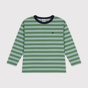 T-shirt a maniche lunghe a righe verdi