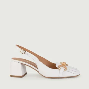 Décolleté SLING BACK BIANCA CON TACCO QUADRATO