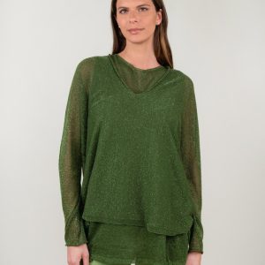 MAGLIA OVER VERDE LUREX