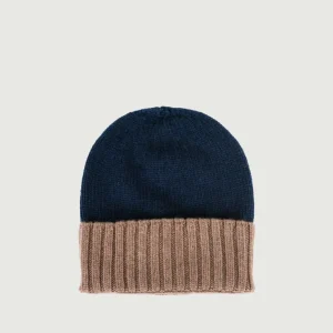 BERRETTO BLU NAVY E MARRONE IN CASHMERE