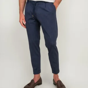PANTALONE MISTO COTONE BLU NAVY