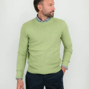 MAGLIONE GIROCOLLO LIME MISTO CASHMERE