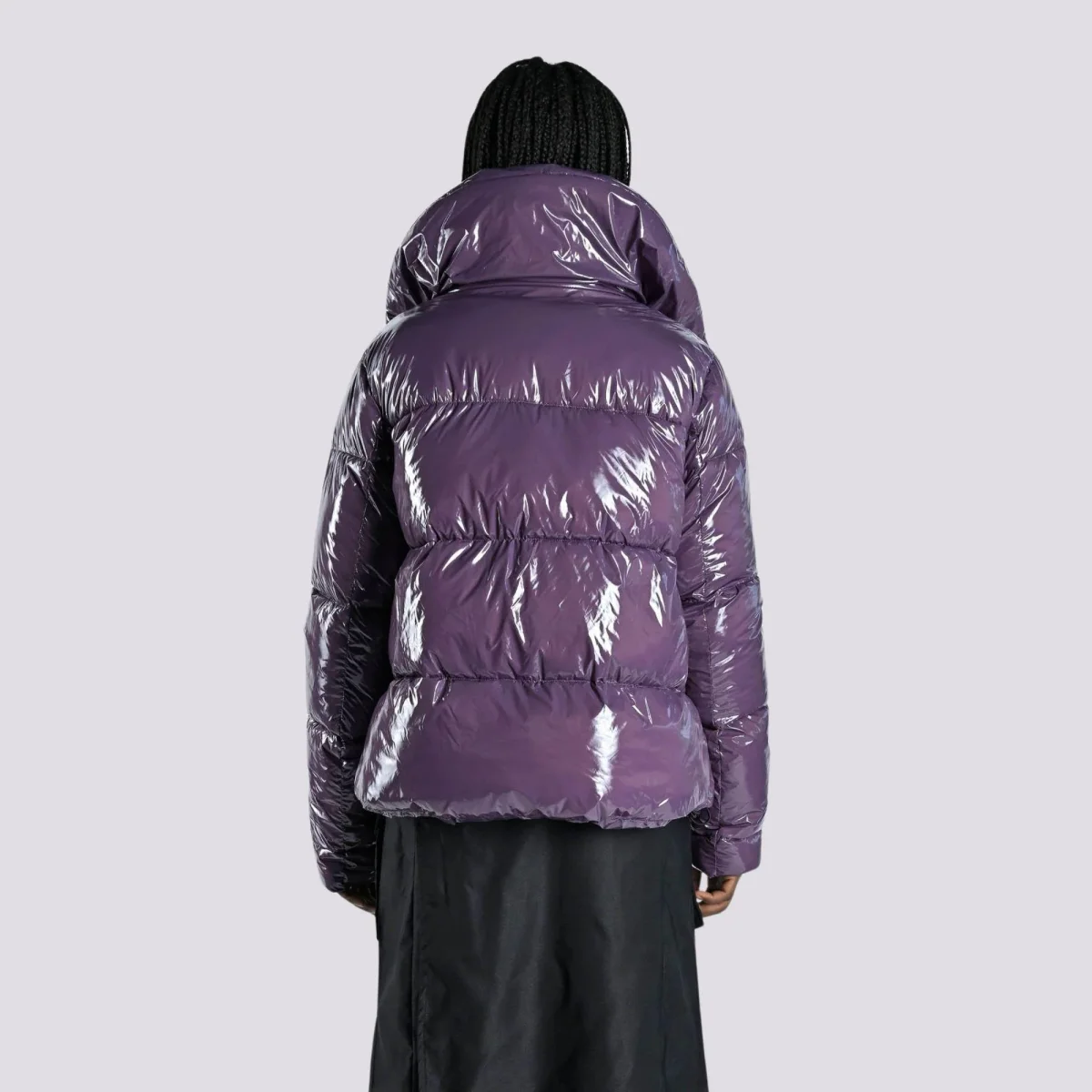 Piumino impermeabile lucido viola - immagine 4
