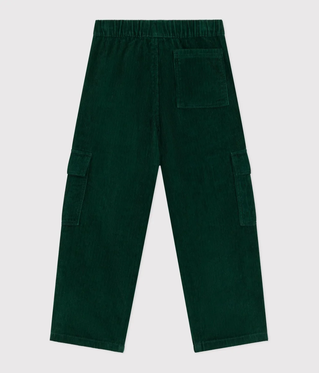 Pantaloni cargo in velluto verde - immagine 3