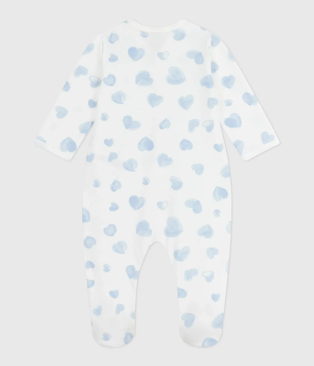 Pigiama in tessuto felpato spazzolato con colletto con stampa a cuori neonato - immagine 4