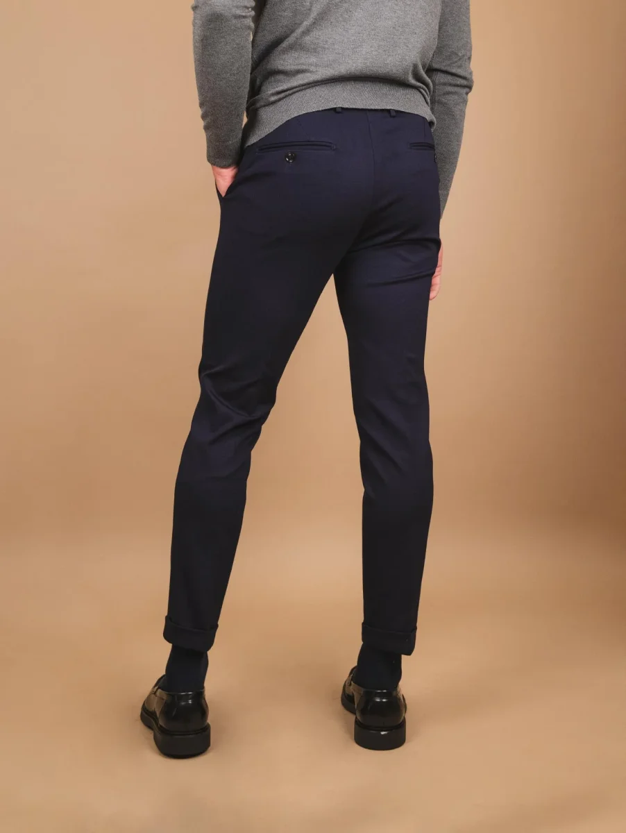 PANTALONE CHINOS ELASTICIZZATO BLU - immagine 4