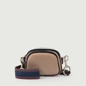 BORSA A TRACOLLA TRIS IN PELLE BEIGE