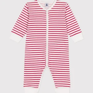 Pigiama a righe marinière rosse senza piedini