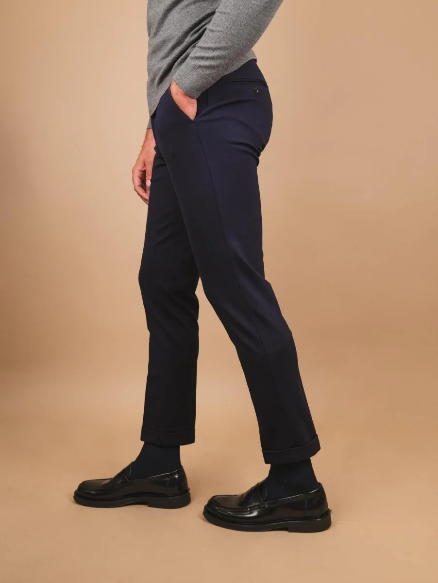 PANTALONE CHINOS ELASTICIZZATO BLU - immagine 3