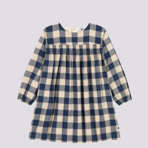 ABITO A MANICHE LUNGHE IN FLANELLA DI COTONE A QUADRI BAMBINA