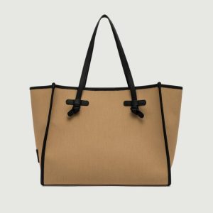 BORSA SHOPPING MARCELLA IN CANVAS COLOR CAMMELLO