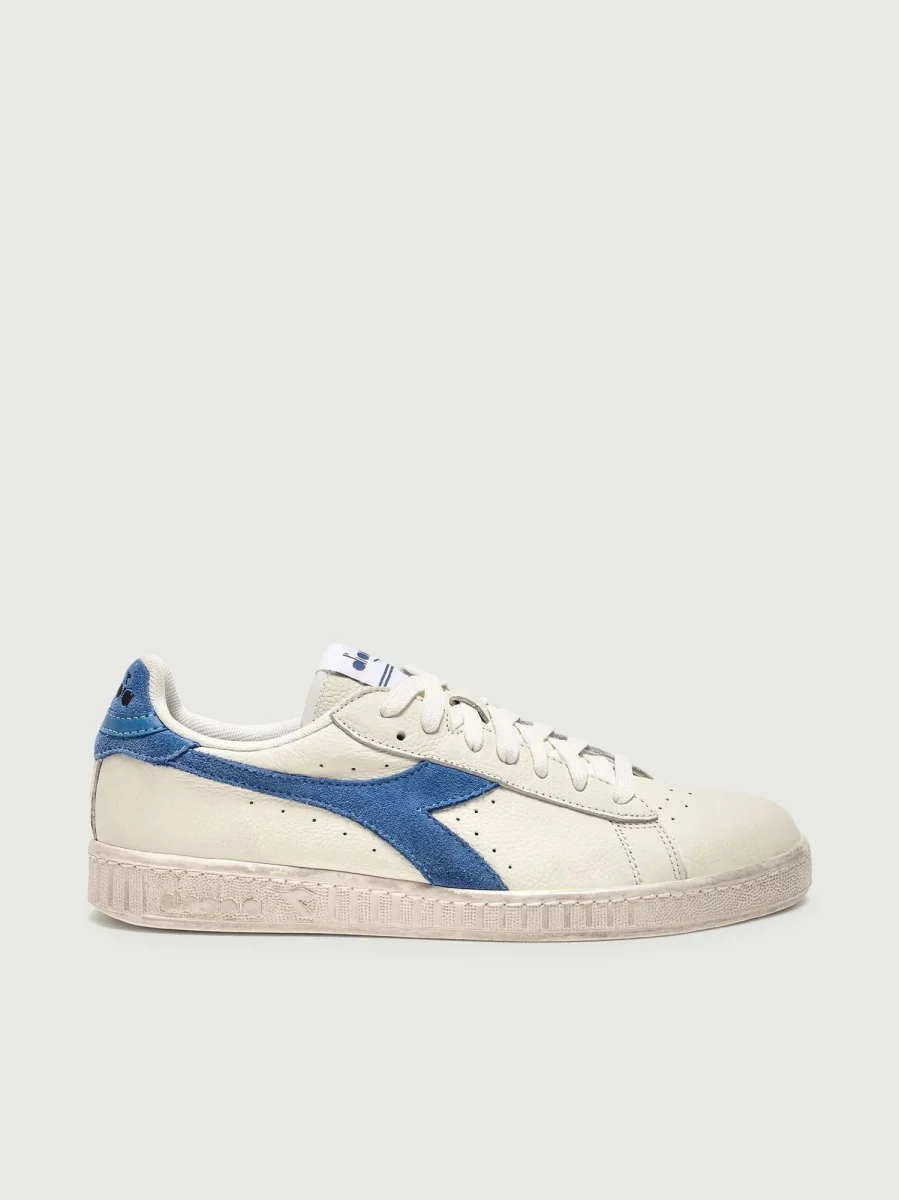 SNEAKERS GAME L LOW WAXED BIANCO BLU JEANS