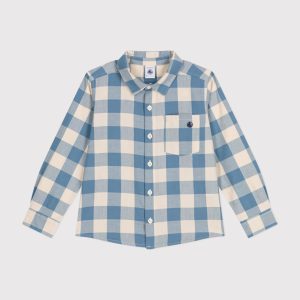 Camicia a quadri blu in flanella bambino