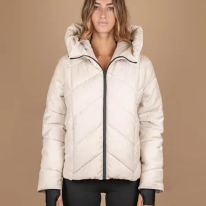 PIUMINO CON CAPPUCCIO PLATINO CANGIANTE