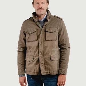 FIELD JACKET IN COTONE CON IMBOTTITURA SEPARABILE FANGO