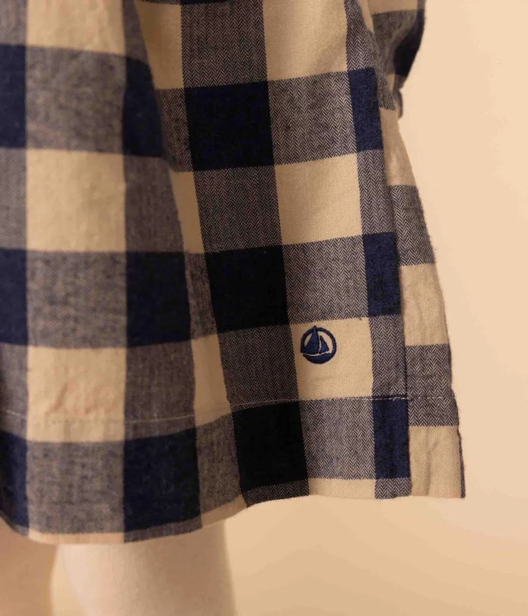 ABITO A MANICHE LUNGHE IN FLANELLA DI COTONE A QUADRI BAMBINA - immagine 3