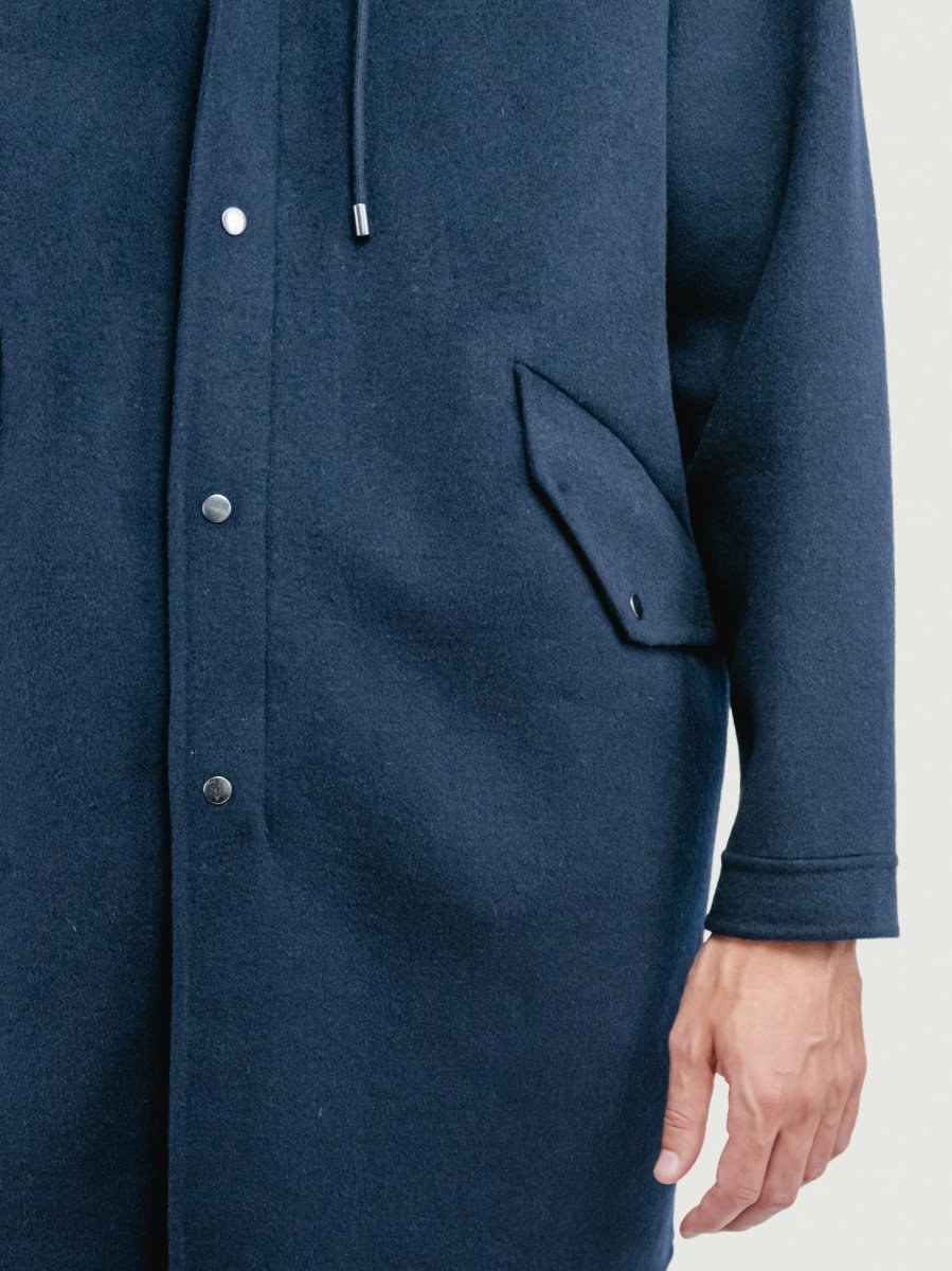CAPPOTTO PARKA DENZEL IN LANA BLU - immagine 5