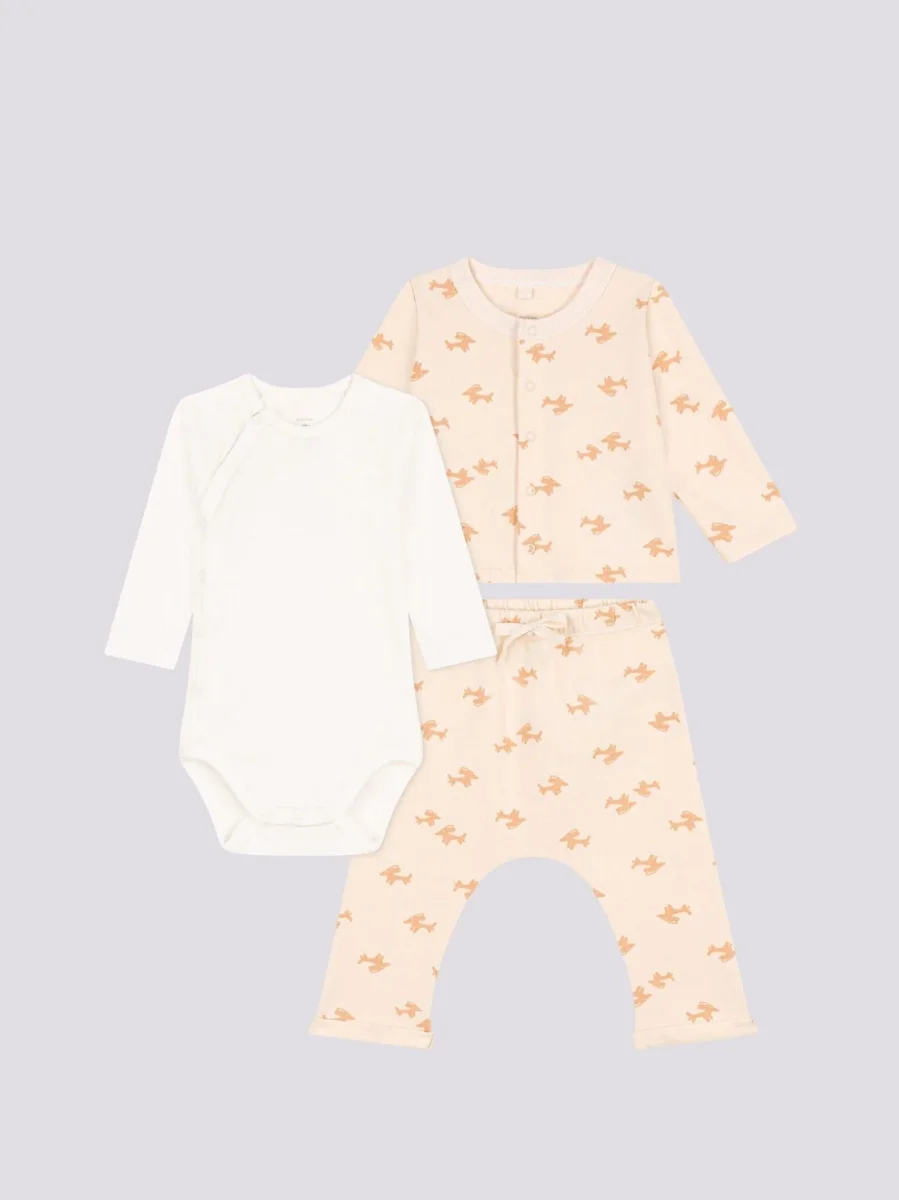 COMPLETO IN TESSUTO FELPATO CON STAMPA PER BEBÈ