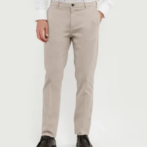 PANTALONE  STRIKER IN COTONE CON MICROTRAMA BEIGE