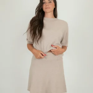 MAGLIA CON MANICHE A 3/4 BEIGE