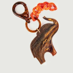 CHARM IN RESINA ELEFANTE MARRONE E CATENA