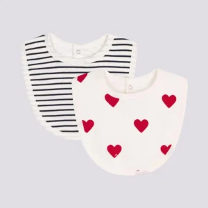 CONFEZIONE DA 2 BAVAGLINI IN COTONE PER NEONATI