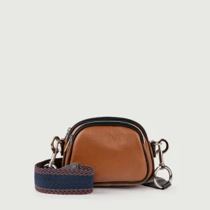 BORSA A TRACOLLA TRIS IN PELLE CUOIO