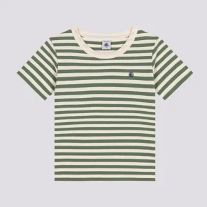 T-SHIRT VERDE A RIGHE IN JERSEY LEGGERO BAMBINO