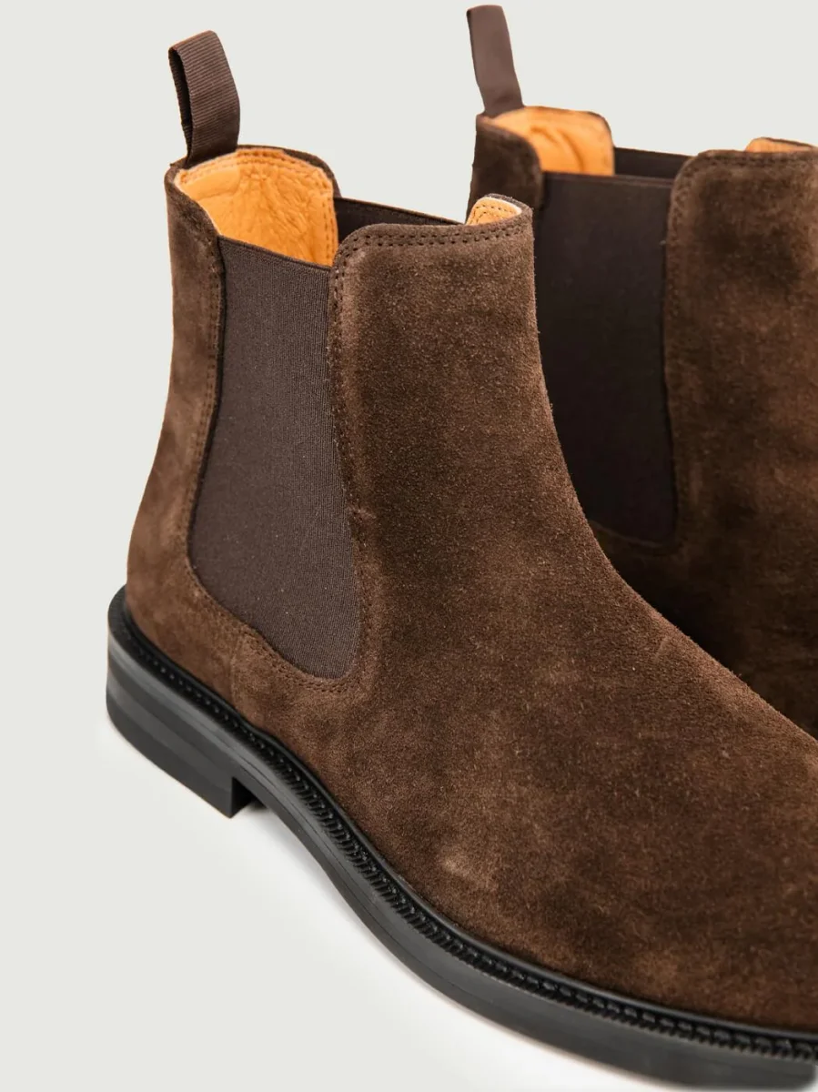 STIVALETTO CHELSEA IN PELLE SCAMOSCIATA TESTA MORO - immagine 6