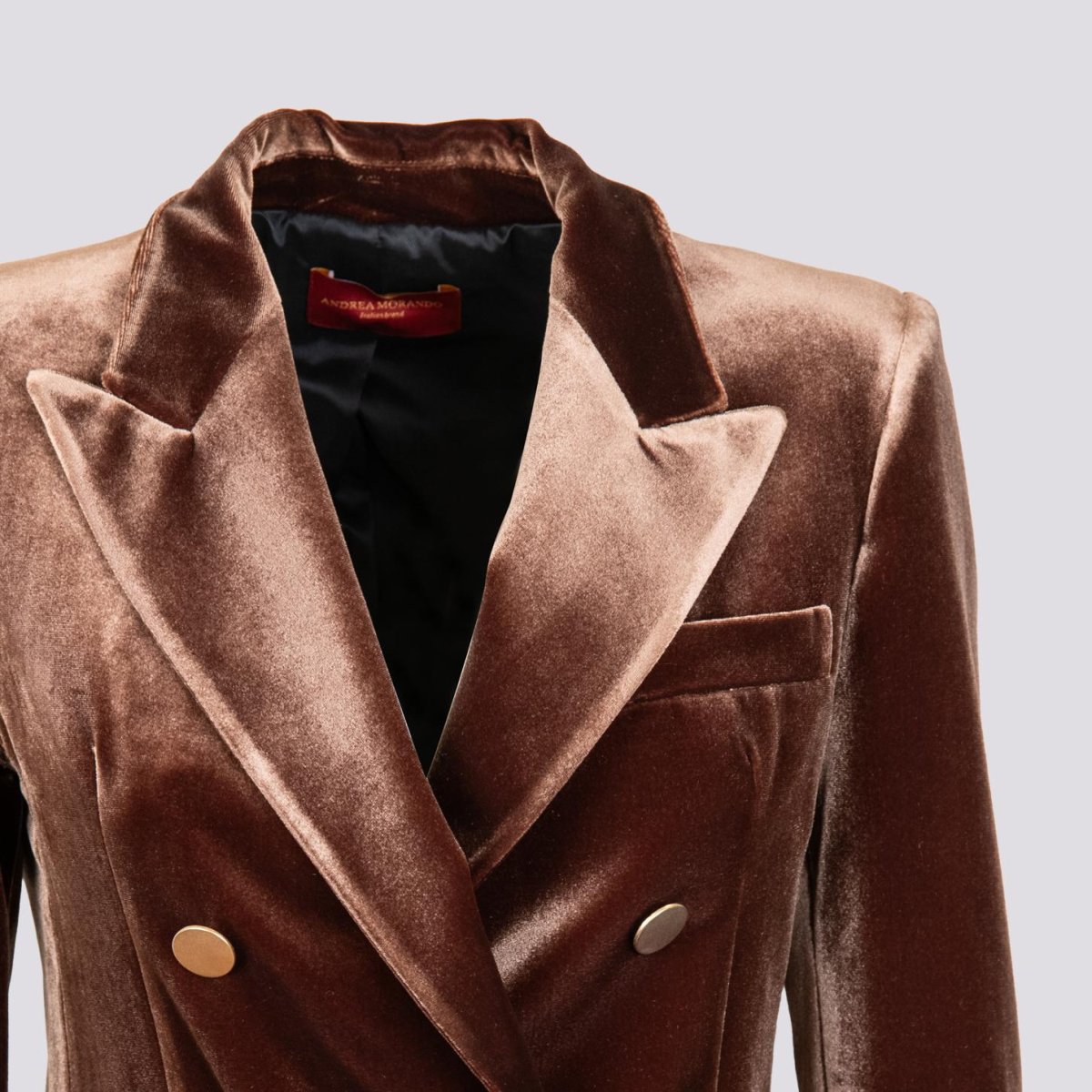 BLAZER DOPPIOPETTO IN VELLUTO MARRONE - immagine 4