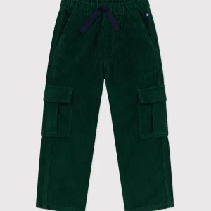 Pantaloni cargo in velluto verde