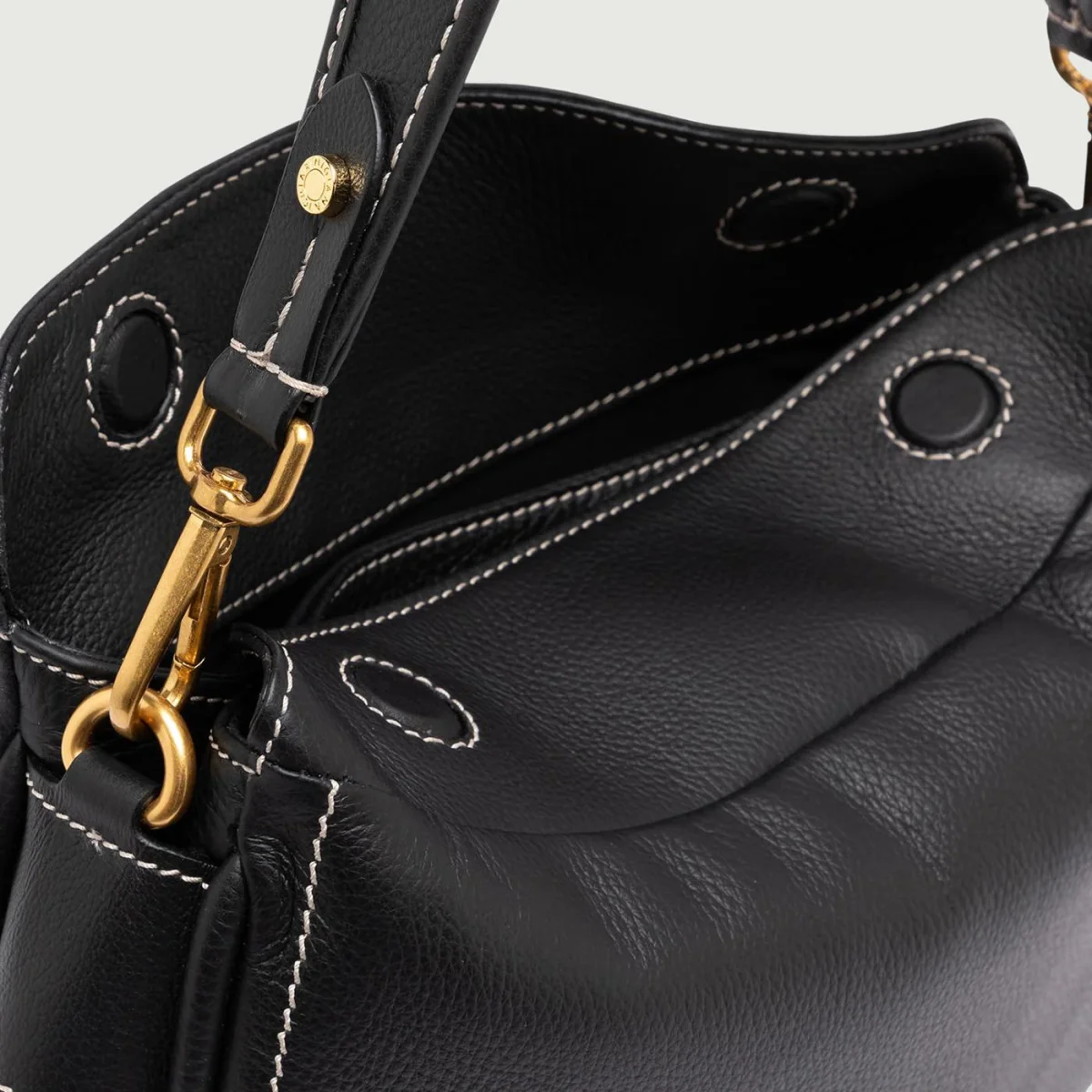 Borsa a spalla MAREA in pelle nera - immagine 6